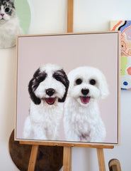 Customised Pet Portraits - Luxury Canvas 60x60cm Framed