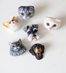 Personalized Pet Sculpture – Custom Plaster Figurine, Pet Memorial Gift, Fridge Magnet or Car Diffuser Keepsake
