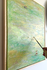 Original Painting "Green Await" Corgis