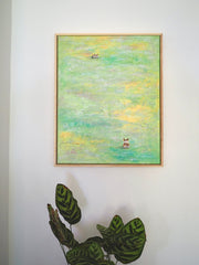 Original Painting "Green Await" Corgis