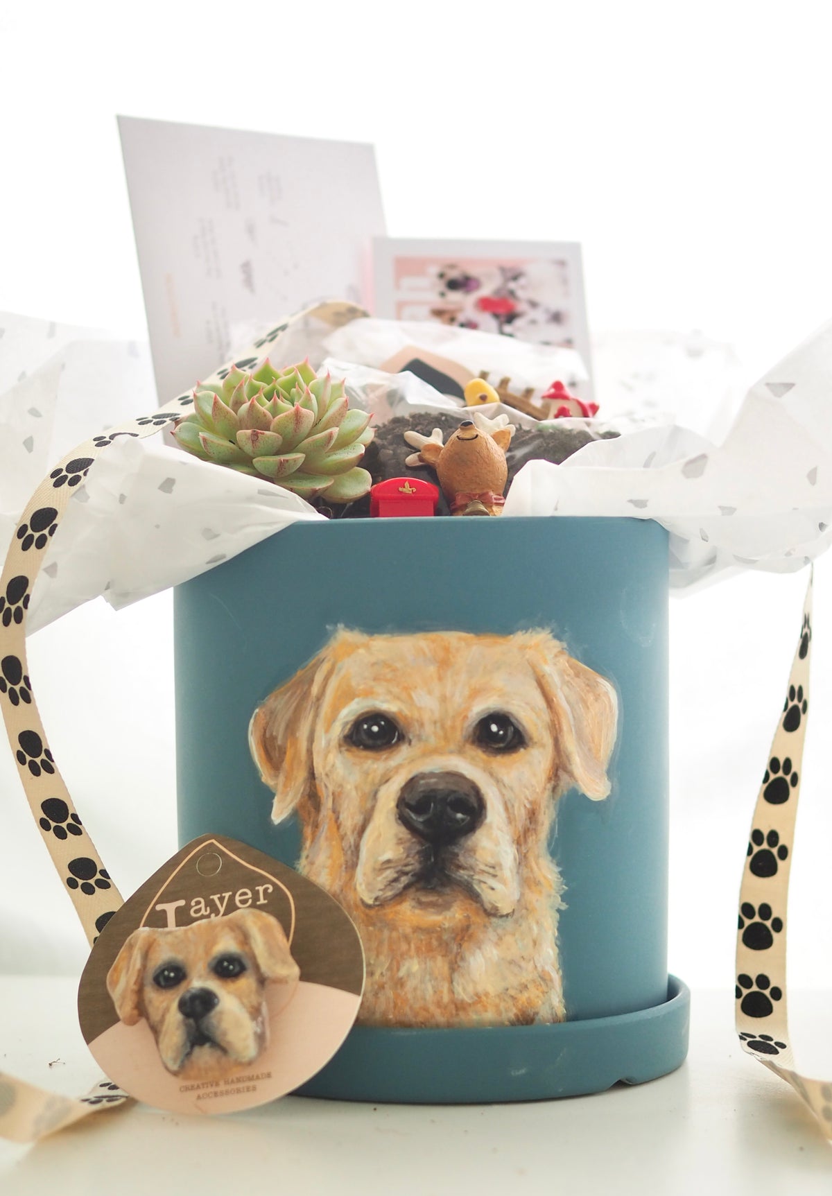 No.2 Artist Hand-painted Pet portrait ceramic lpanter KIT