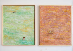 Original Painting "Green Await" Corgis