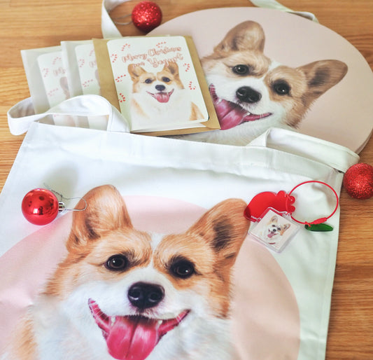 Customised Pet Portrait Lifestyle Gift Box | Christmas Gift Bag
