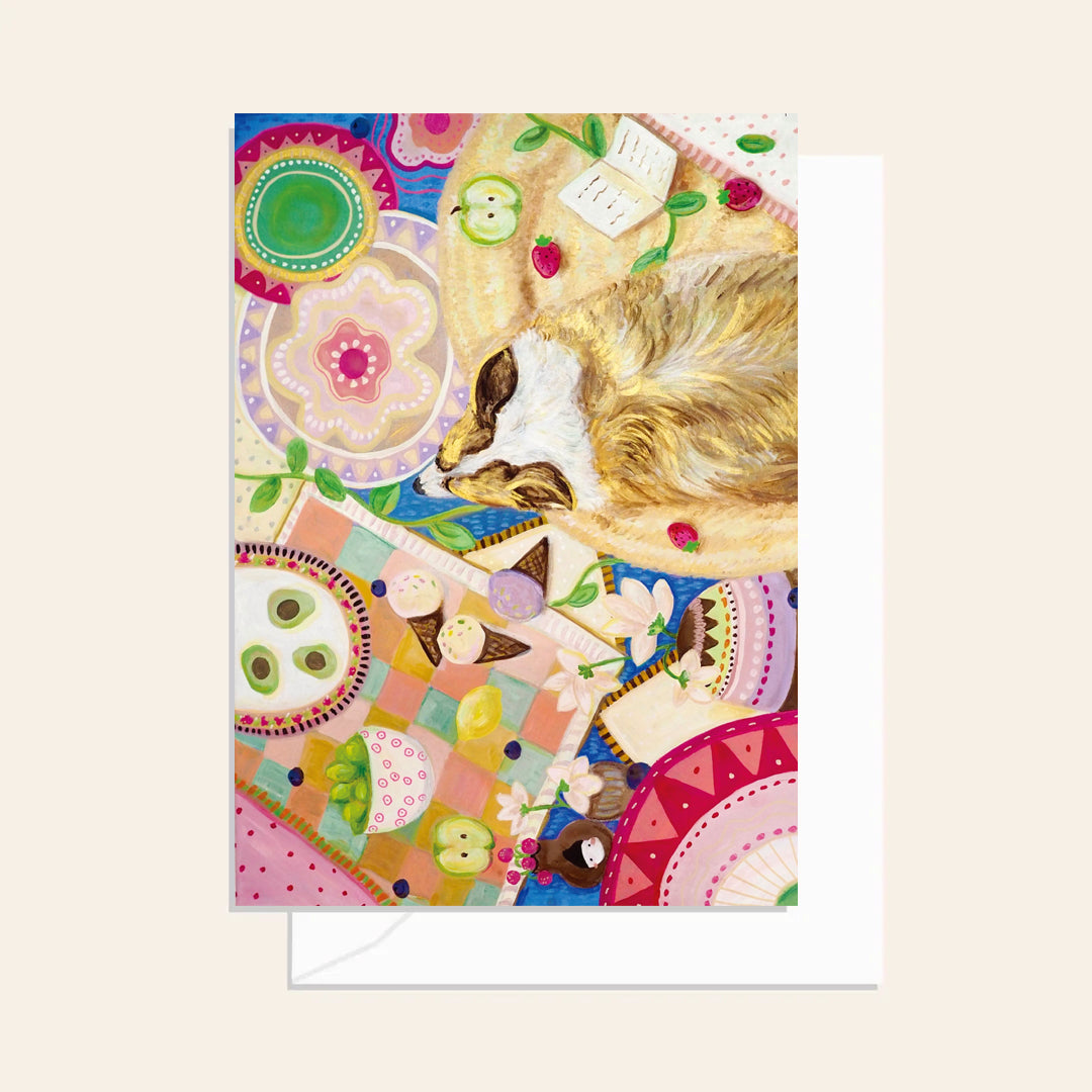 Greeting Card / Dog and Cat, Pet Theme/ Dream